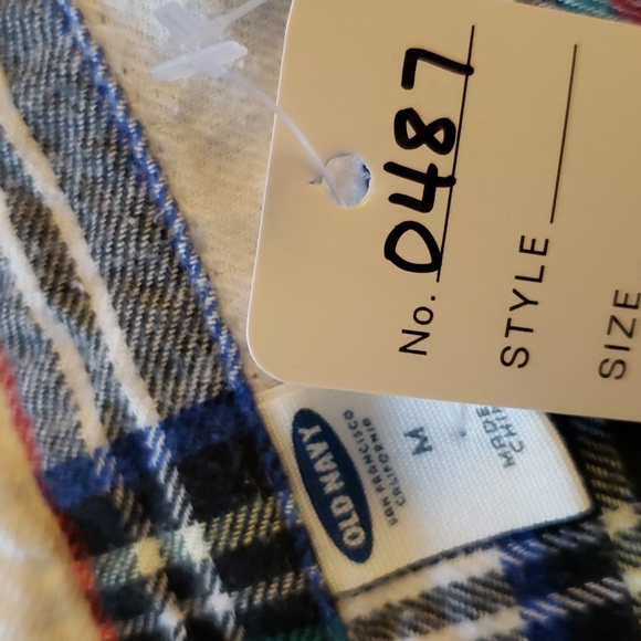 Old Navy Red, White, Blue, and Black Flannel Button Down (0487) 💥 - Picture 4 of 5